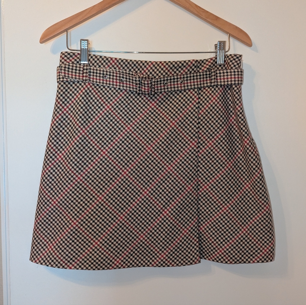 H&M Houndstooth Mini Skirt, M